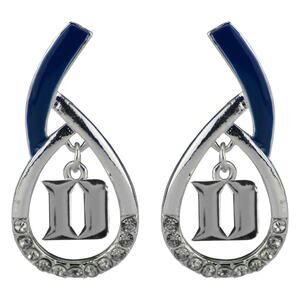 Duke Blue Devils Women's Tear Drop Earrings Team Logo 1.5 Drop NCAA